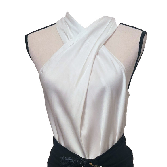 A.L.C. Elegant White Evening Sleeveless Blouse Top 8 - Picture 6 of 15